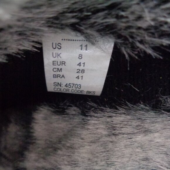 Skechers Shindig Fortress Clogs Mules Faux Fur Lined Black Suede - Picture 6 of 7